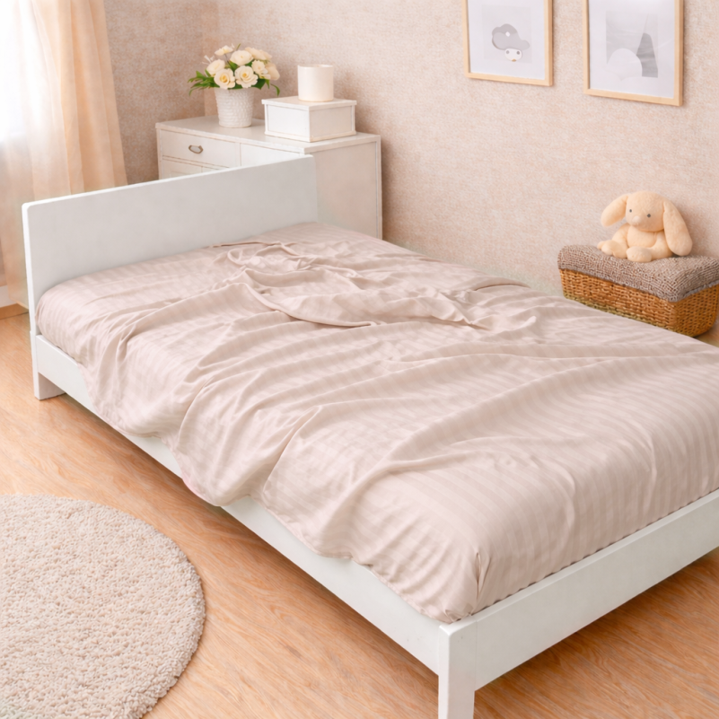 Комплект постельного белья Сатин JUNIOR Satin Stripe 30-0004 Cream - 5