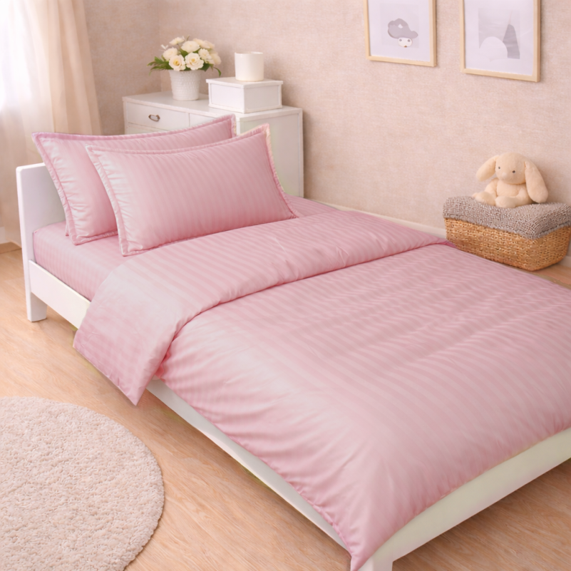 Комплект постельного белья Сатин JUNIOR Satin Stripe 30-0007 Pink