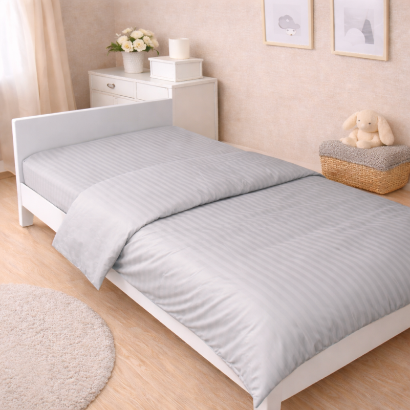 Комплект постельного белья Сатин JUNIOR Satin Stripe 30-0010 Light Gray - 6