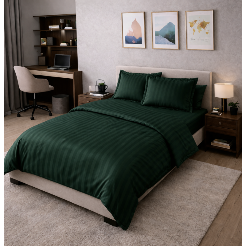 Комплект постельного белья Сатин TEENAGER Satin Stripe 30-0017 Green