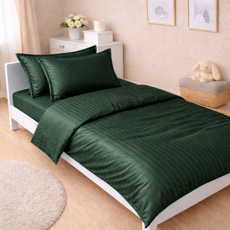 Комплект постельного белья Сатин JUNIOR Satin Stripe 30-0017 Green