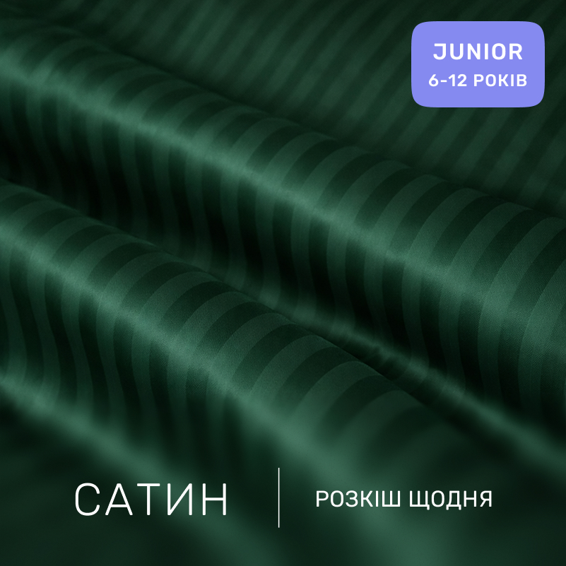 Комплект постельного белья Сатин JUNIOR Satin Stripe 30-0017 Green - 1