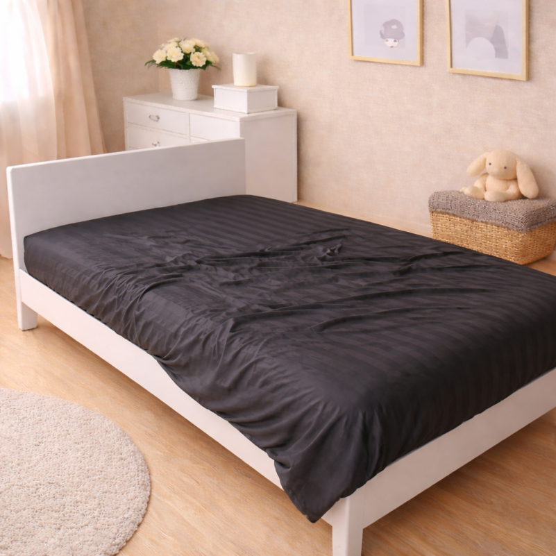 Комплект постельного белья Сатин JUNIOR Satin Jacquard "Graphite" - 5