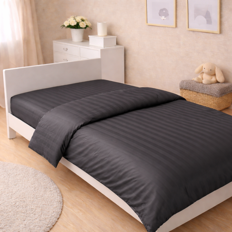 Комплект постельного белья Сатин JUNIOR Satin Jacquard "Graphite" - 6