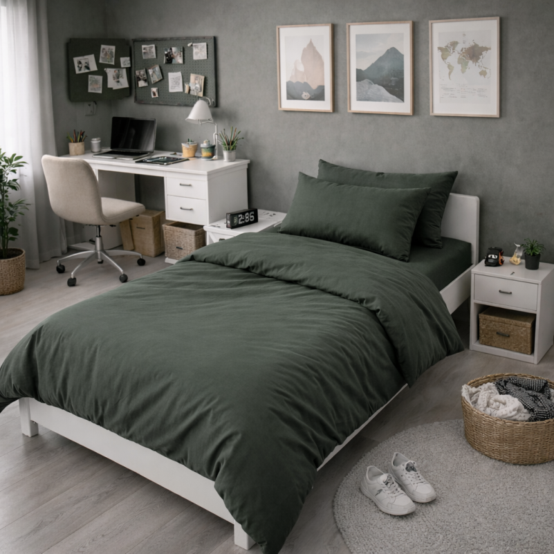 Комплект постельного белья Ranforce Elite TEENAGER 16-7000 Green Grey