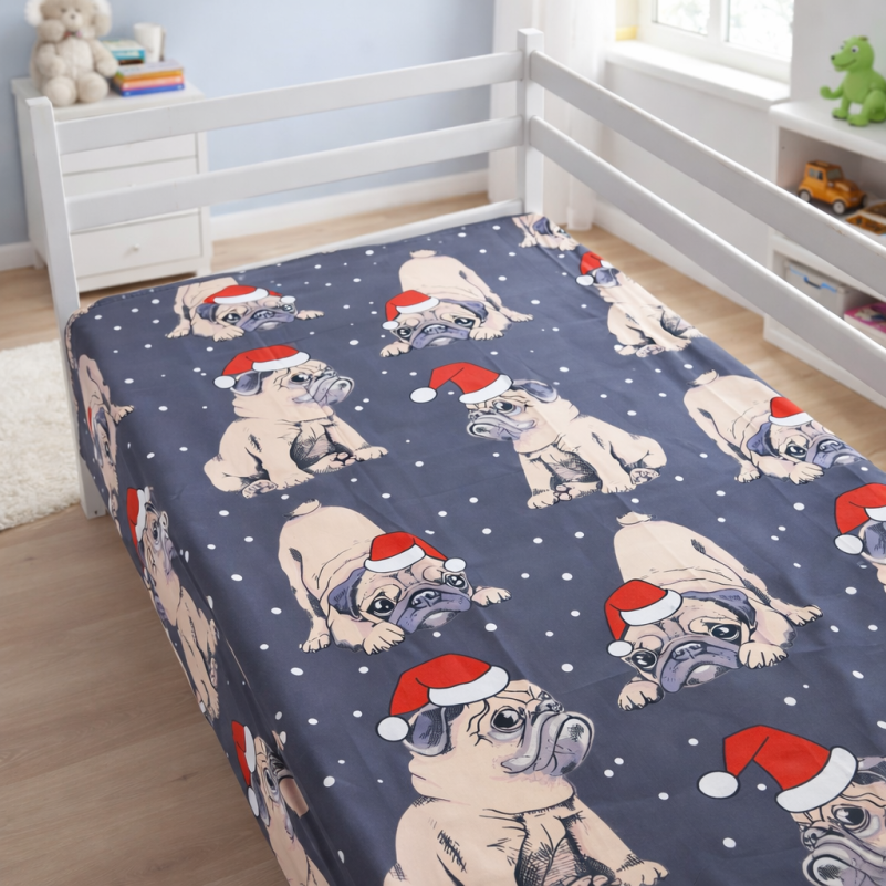 Комплект постельного белья Ranforce Elite JUNIOR 17-0598 New Year's pug - 6