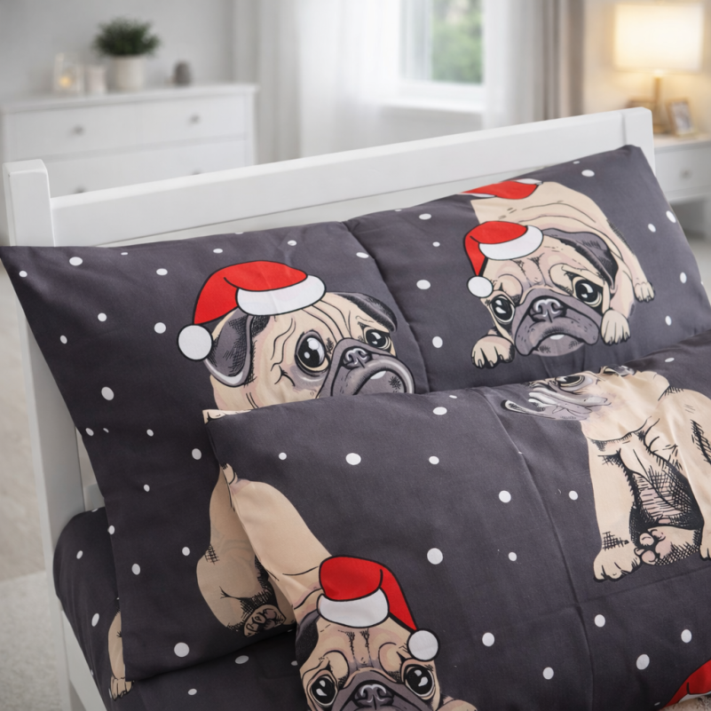 Комплект постельного белья Ranforce Elite JUNIOR 17-0598 New Year's pug - 4