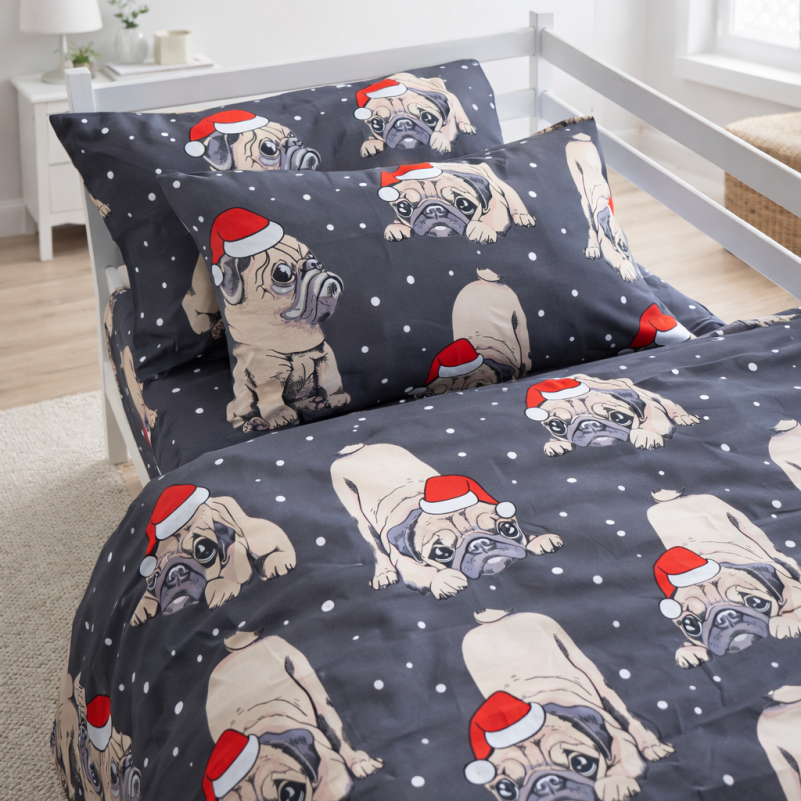 Комплект постельного белья Ranforce Elite JUNIOR 17-0598 New Year's pug