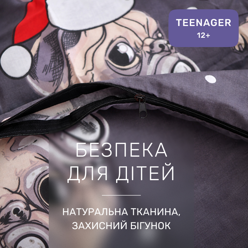 Комплект постельного белья Бязь TEENAGER 17-0598 New Year's pug - 2