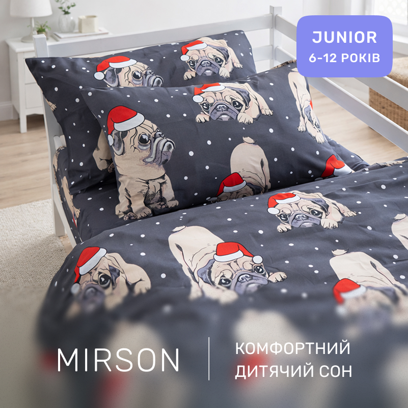 Комплект постельного белья Ranforce Elite JUNIOR 17-0598 New Year's pug - 3