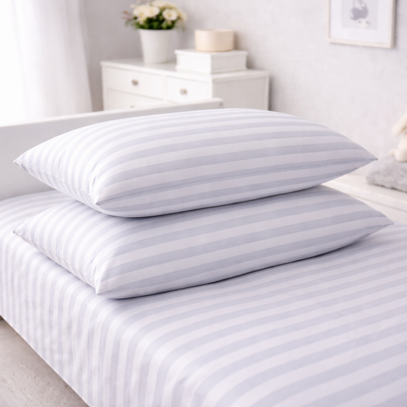 Комплект постельного белья  Бязь JUNIOR 17-0600 Stripe White Gray - 4