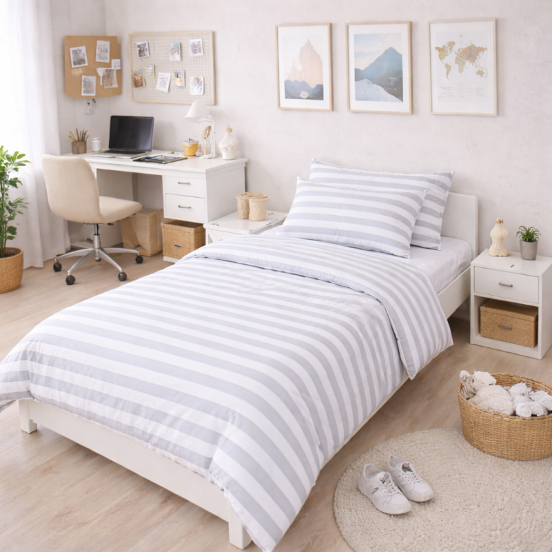 Комплект постельного белья Бязь TEENAGER 17-0600 Stripe White Gray
