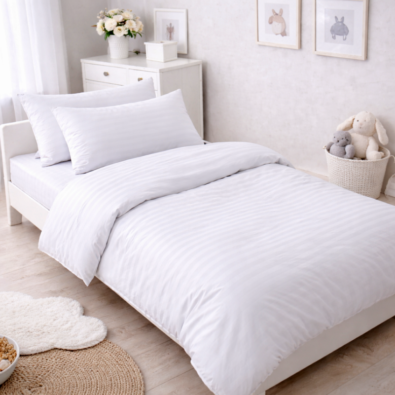 Комплект постельного белья  Бязь JUNIOR 17-0605 Stripe White