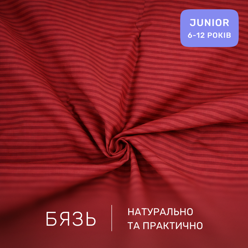 Комплект постельного белья  Бязь JUNIOR 17-0608 Stripe Red - 1