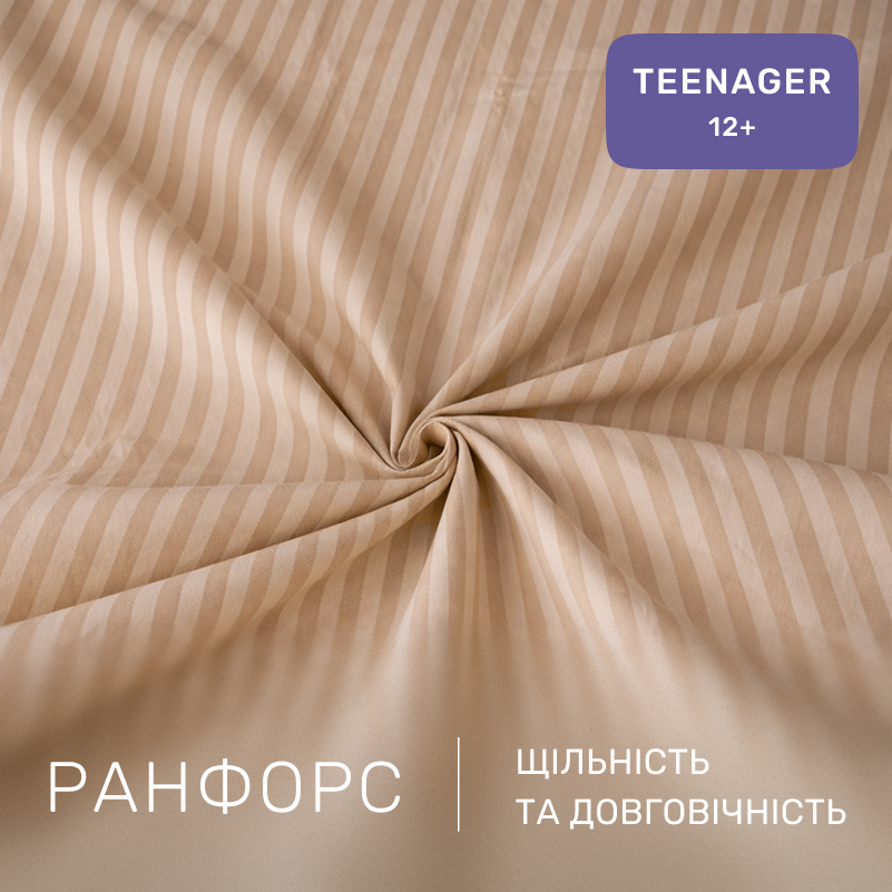 Комплект постельного белья Ranforce Elite TEENAGER 17-0610 Stripe Light Brown - 1