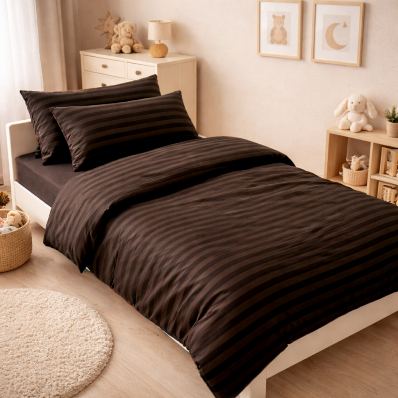 Комплект постельного белья  Бязь JUNIOR 17-0617 Stripe Brown