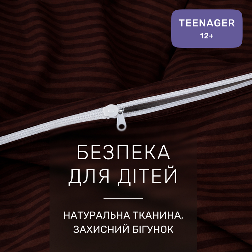 Комплект постельного белья Бязь TEENAGER 17-0617 Stripe Brown - 2