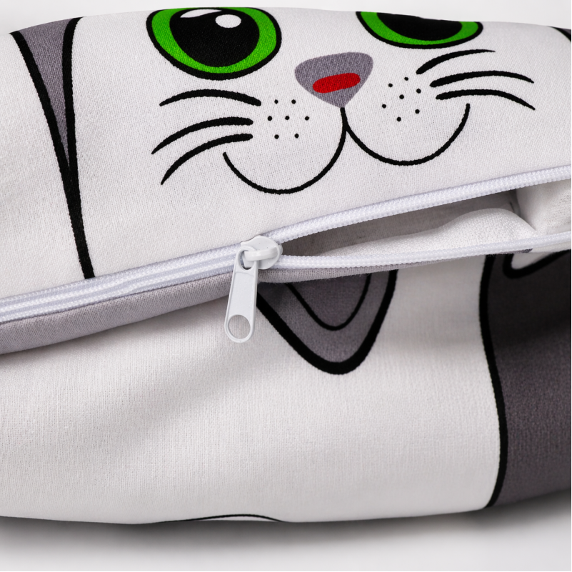 Комплект постельного белья Бязь JUNIOR 17-0635 Кіт Батон Сірий - 9