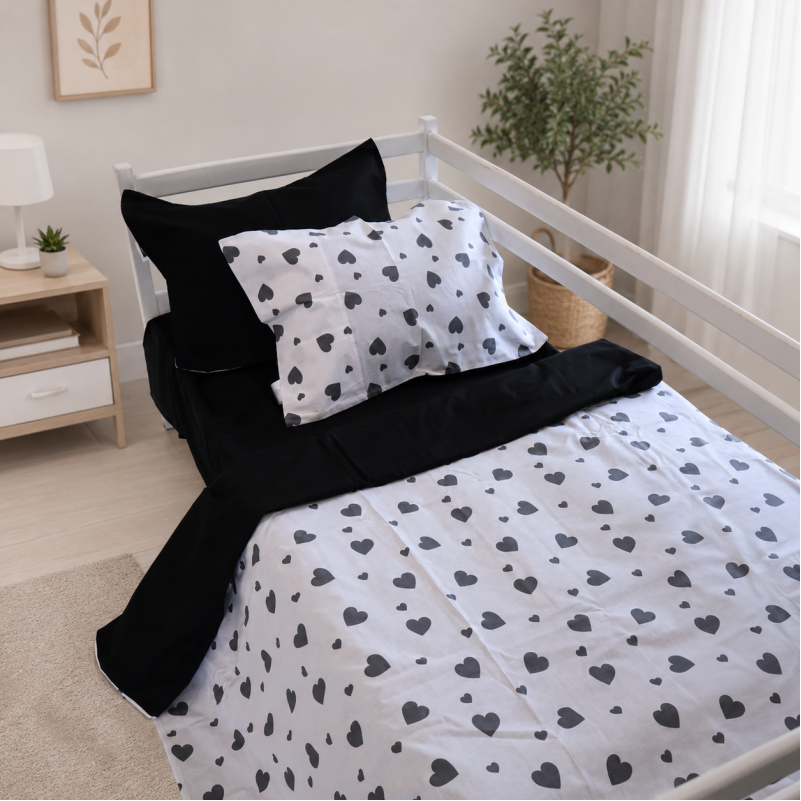 Комплект постельного белья Бязь TEENAGER 17-0669 Black and White Love