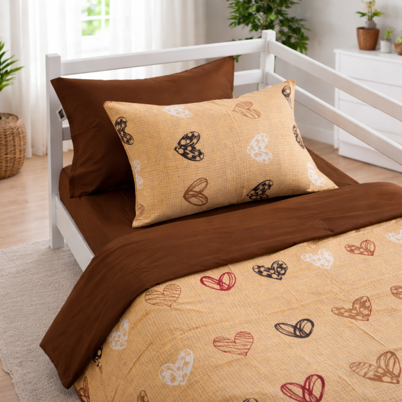 Комплект постельного белья Ranforce Elite JUNIOR 17-0705 Toffee Hearts