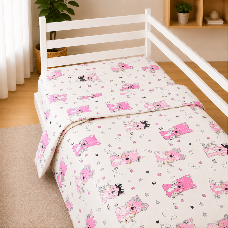 Комплект постельного белья Ranforce Elite TEENAGER 17-0776 Magic cats pink - 4