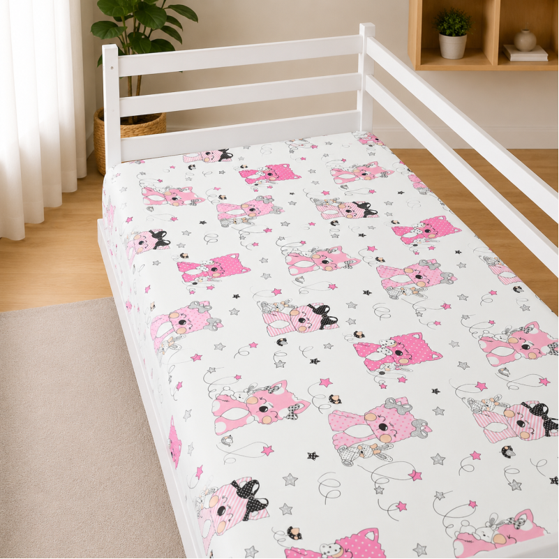 Комплект постельного белья Ranforce Elite TEENAGER 17-0776 Magic cats pink Фото - 7