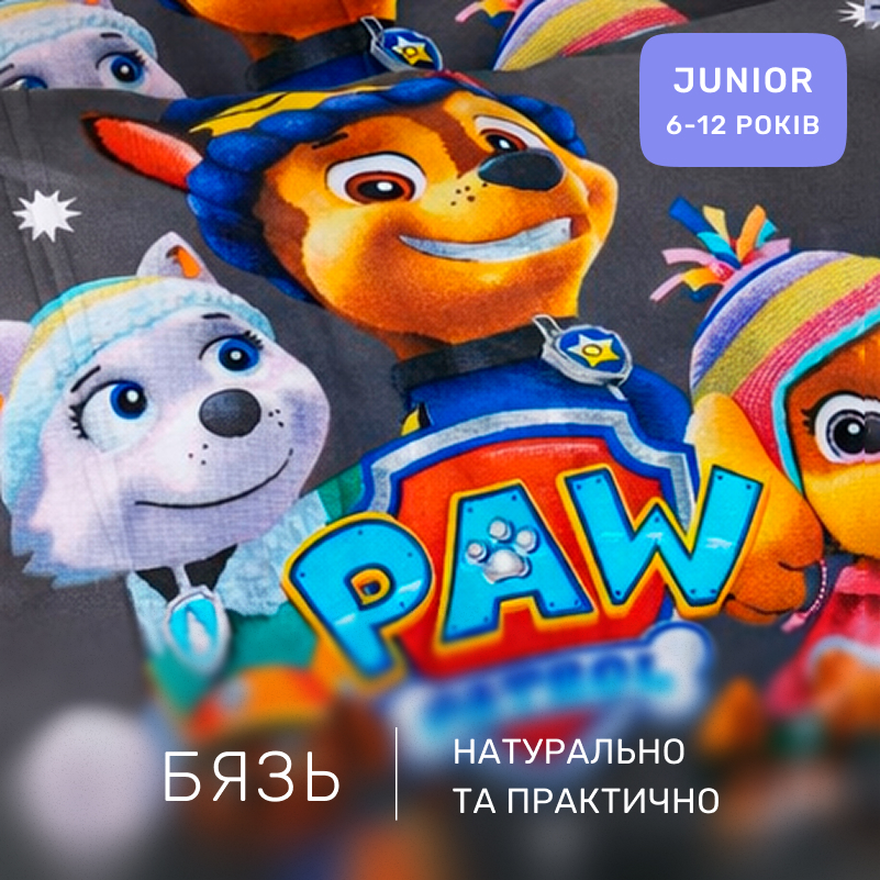Комплект постельного белья Бязь JUNIOR 17-0795 Paw Patrol Winter gray - 1