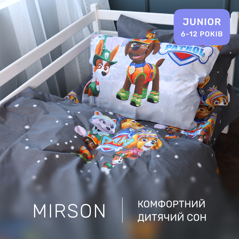 Комплект постельного белья Бязь JUNIOR 17-0795 Paw Patrol Winter gray - 3