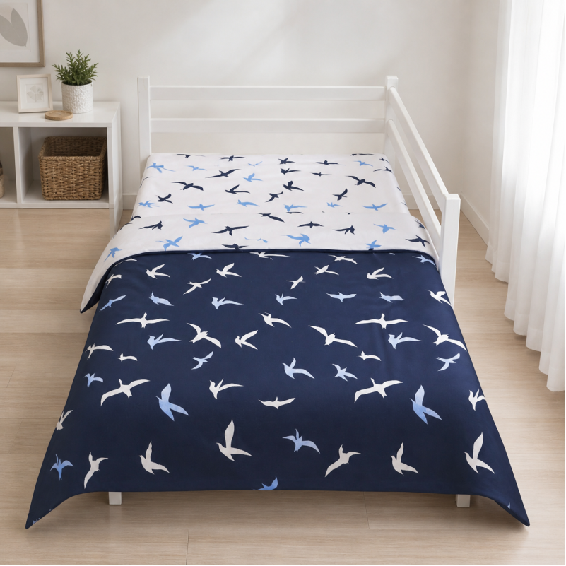 Комплект постельного белья Ranforce Elite TEENAGER 17-0825 Flying birds blue Фото - 7