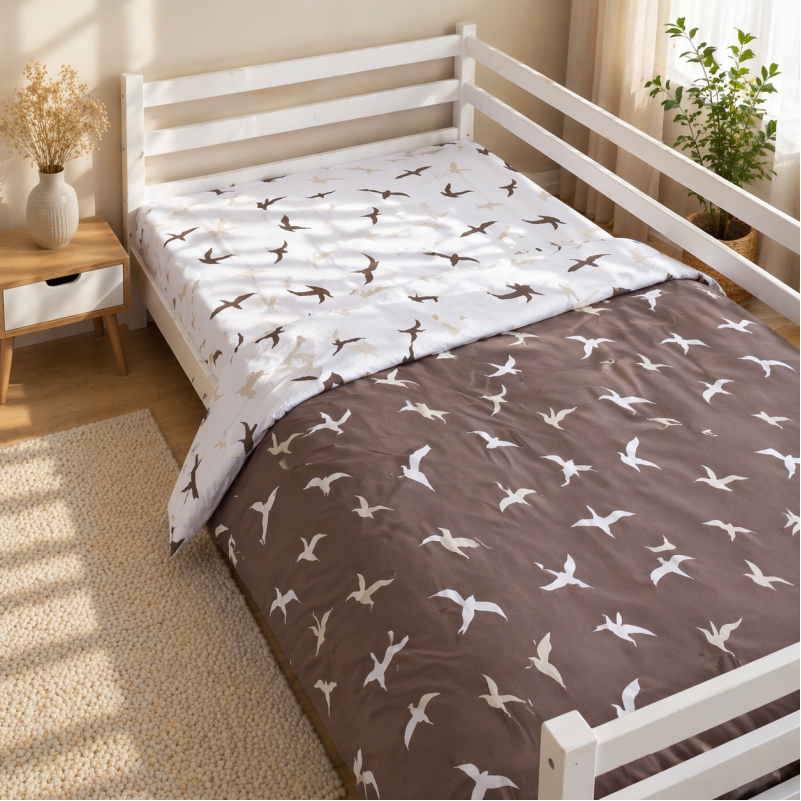 Комплект постельного белья Бязь JUNIOR 17-0826 Flying birds brown - 7