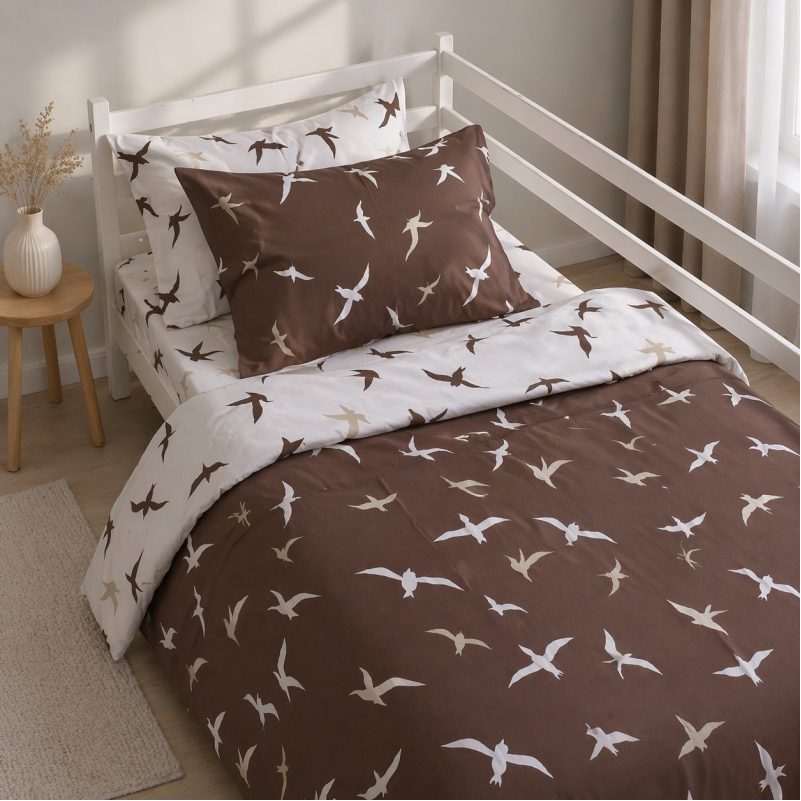 Комплект постельного белья Ranforce Elite JUNIOR 17-0826 Flying birds brown