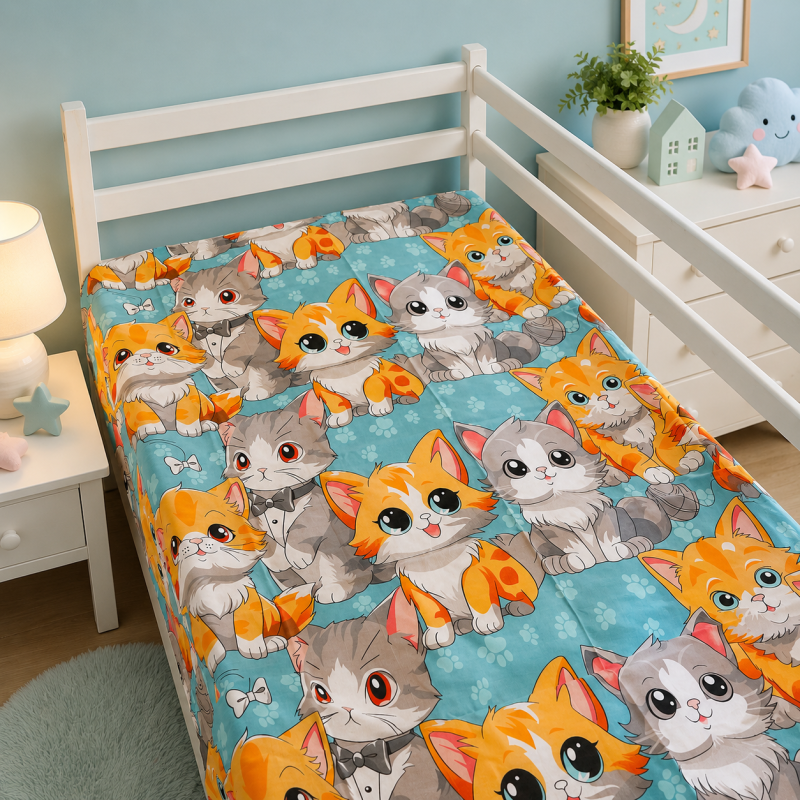 Простынь Бязь 17-0969 Dapper Cats