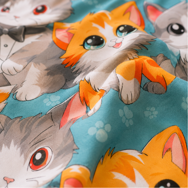 Простынь Бязь 17-0969 Dapper Cats - 2