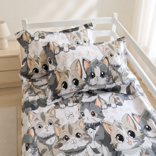 Простынь Бязь 17-0970 Cuddle Cats - 2