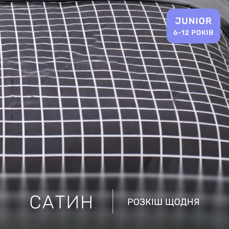 Комплект постельного белья Сатин JUNIOR 22-1372 Silver Checkered - 1