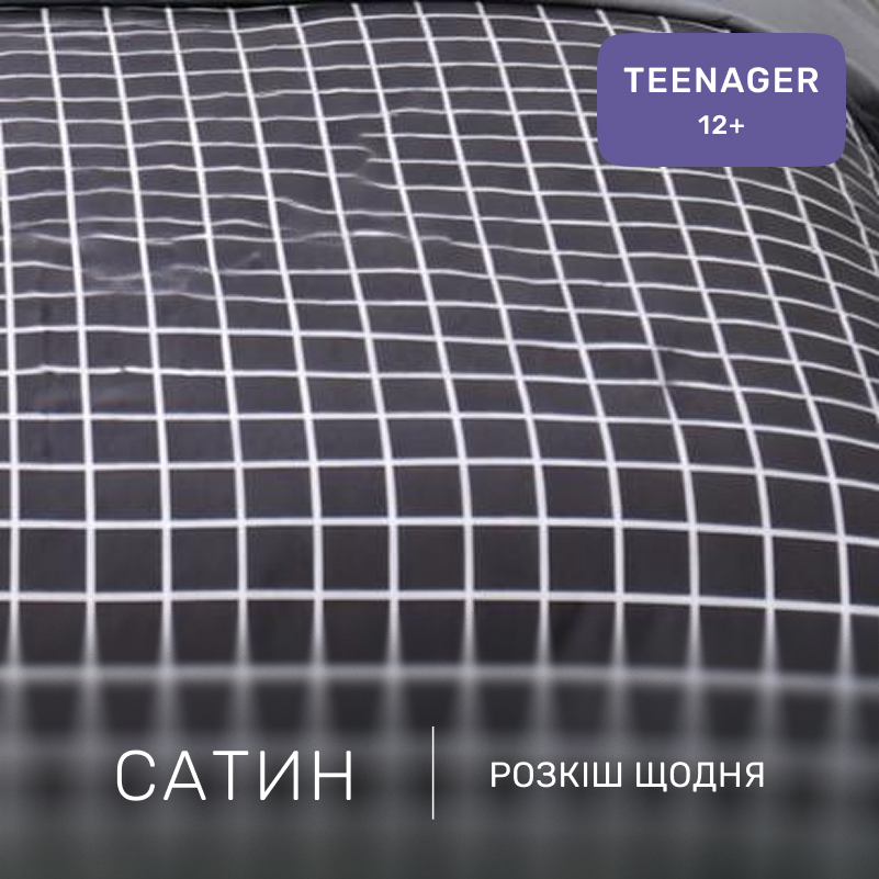 Комплект постельного белья Сатин TEENAGER 22-1372 Silver Checkered - 1