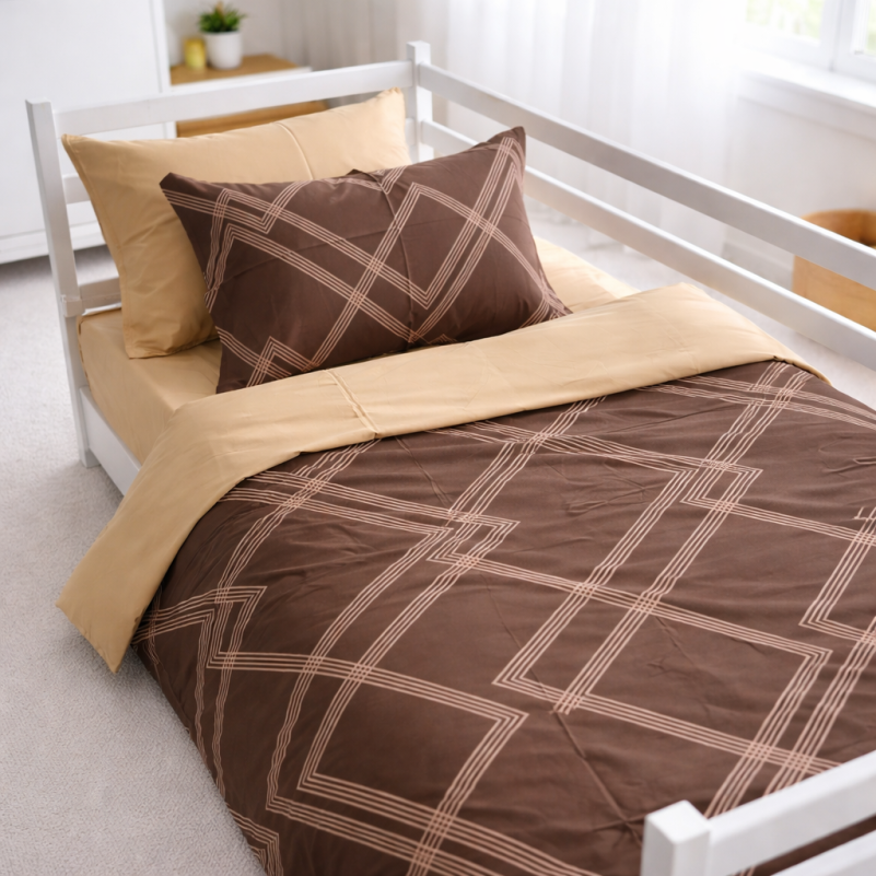 Комплект постельного белья Сатин JUNIOR 22-1413 Brown Geometry - 6