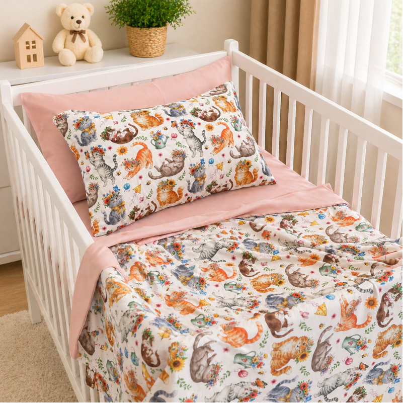 Комплект постільної білизни Сатин TEENAGER 22-1475 Kitty Blossom