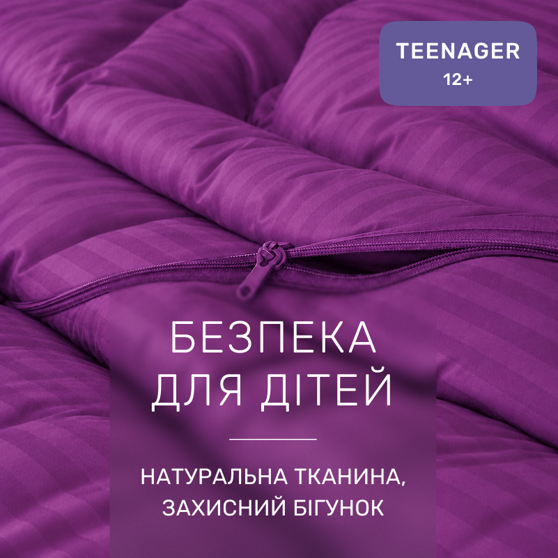 Комплект постельного белья Сатин TEENAGER Satin Stripe 30-0009 Purple - 2