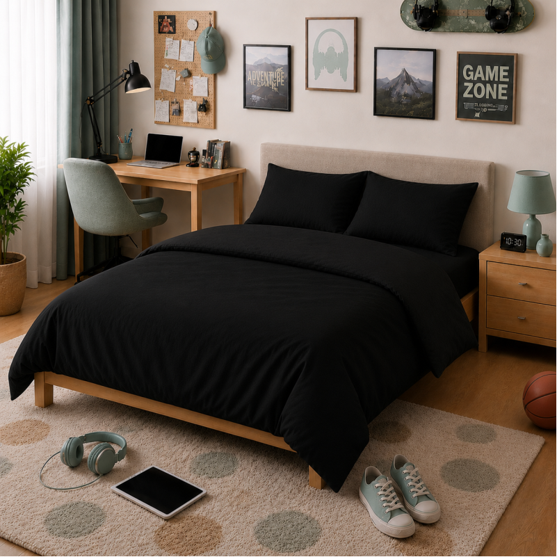 Комплект постельного белья TEENAGER Poplin Line "099 Black"
