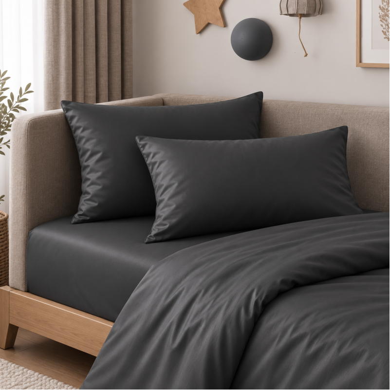 Комплект постельного белья Сатин JUNIOR Satin Light Pro 10-005 Dark Gray - 4