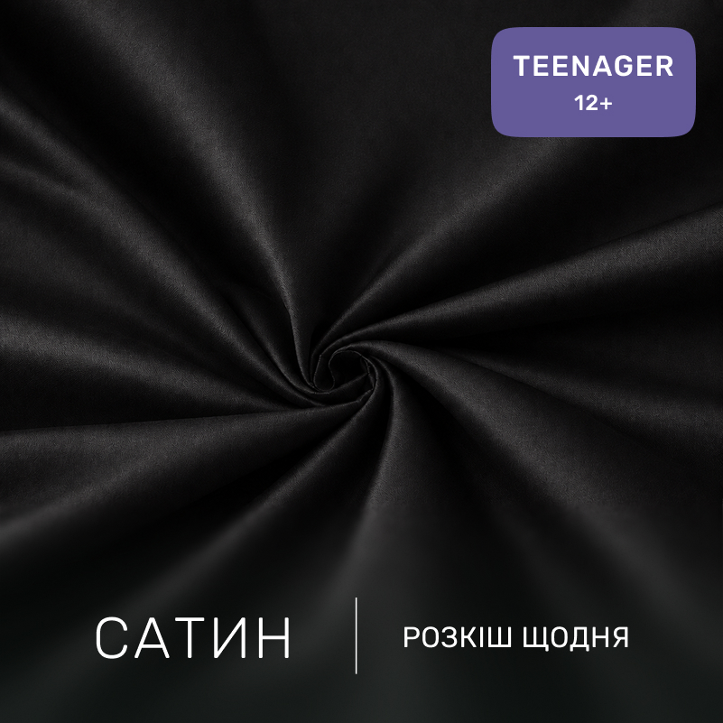 Комплект постельного белья Сатин TEENAGER Satin Light Pro 10-006 Black - 1