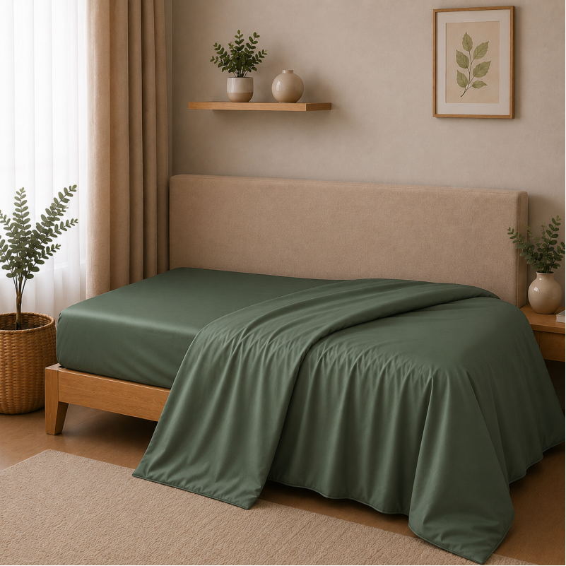 Комплект постельного белья Сатин TEENAGER Satin Light Pro 10-017 Green Olive - 4
