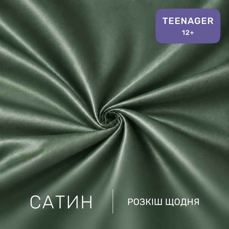 Комплект постельного белья Сатин TEENAGER Satin Light Pro 10-017 Green Olive - 1