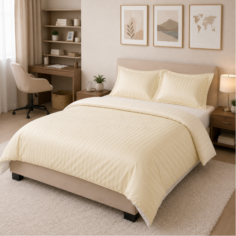 Комплект постельного белья Сатин TEENAGER Satin Stripe 30-0002 Soft Yellow