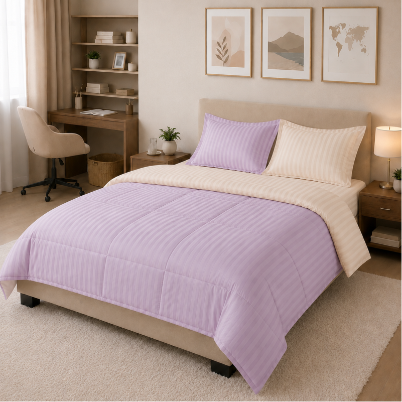 Комплект постельного белья Сатин TEENAGER Satin Stripe 30-0007 + 30-0004 Evanjalin