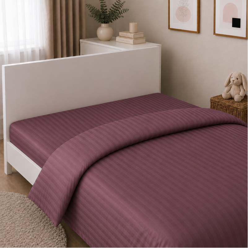 Комплект постельного белья Сатин TEENAGER Satin Stripe 30-0008 Smoky Pink - 4