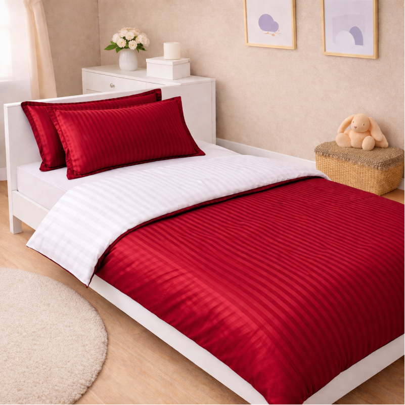 Комплект постельного белья Сатин JUNIOR Satin Stripe 30-0018 + 30-0001 Feinarina