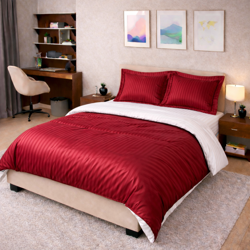 Комплект постельного белья Сатин TEENAGER Satin Stripe 30-0018 + 30-0001 Feinarina