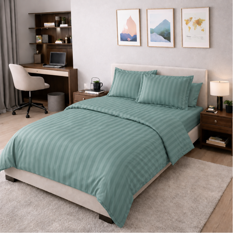 Комплект постельного белья Сатин TEENAGER Satin Stripe 30-0015 Green Wave
